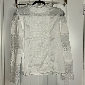 Women’s Beautiful Knitted White Blouse, Large
